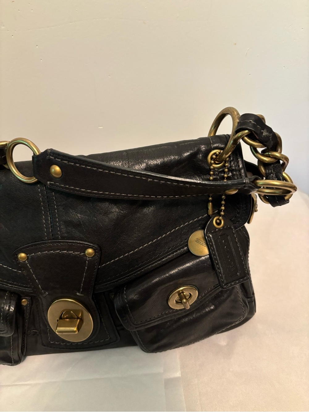 Coach Y2K Anniversary Legacy Leigh black Leather Satchel 11128 Vintage Leigh - Picture 11 of 16